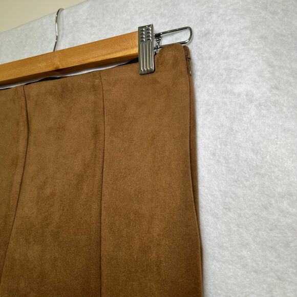 NWT LOFT Camel Brown Faux Suede Side Zip Leggings Size 0 - Picture 5 of 8